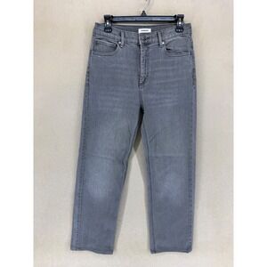 Sandro Paris Gray Wash Denim Jeans Straight Leg Button Fly Women Size 38